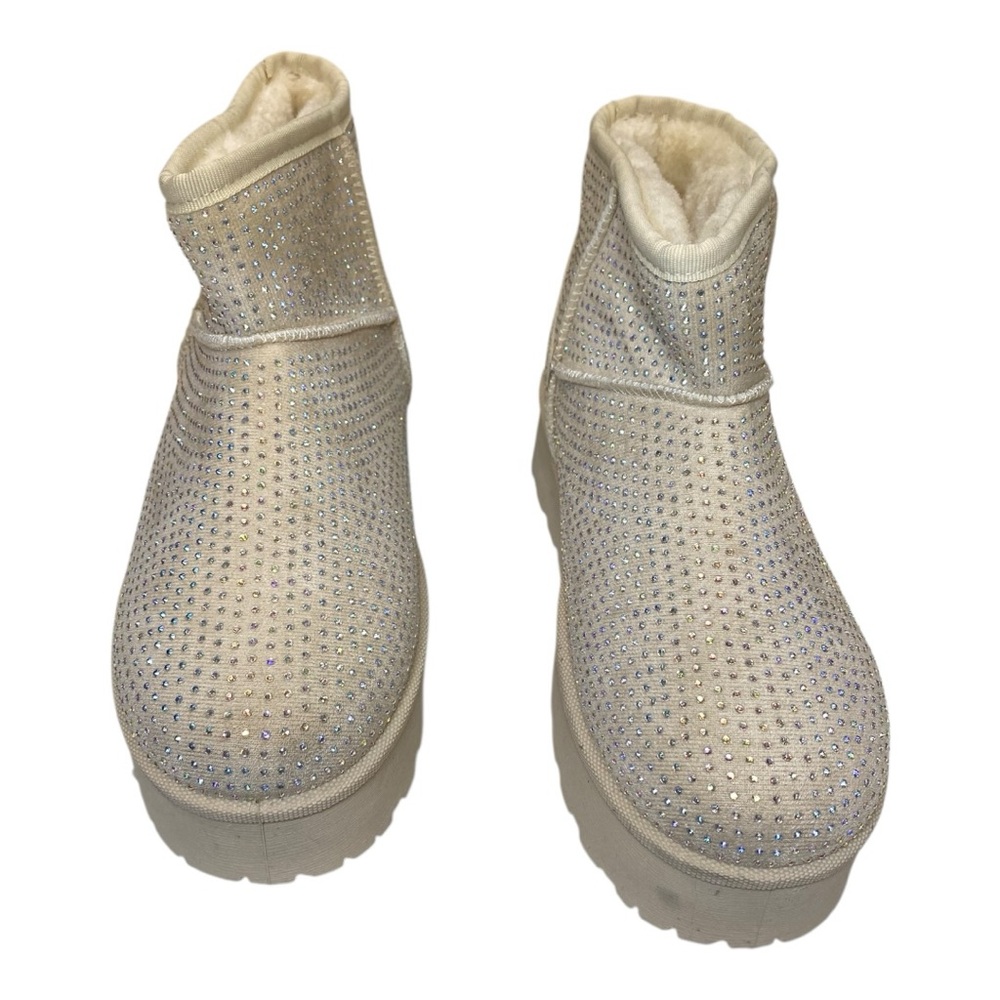 Sparkling Cream Ankle Boots CB9